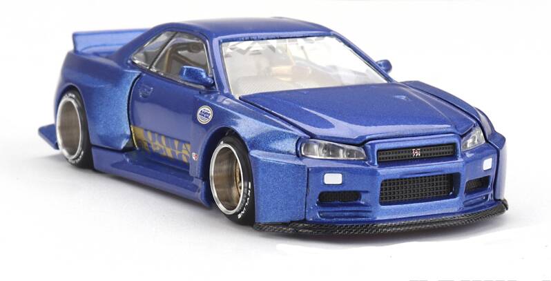 KIADO HOUSE x MINI GT 1/64 NISSAN SKYLINE GT-R R34 KAIDO WORKS V2 AERO SHIN