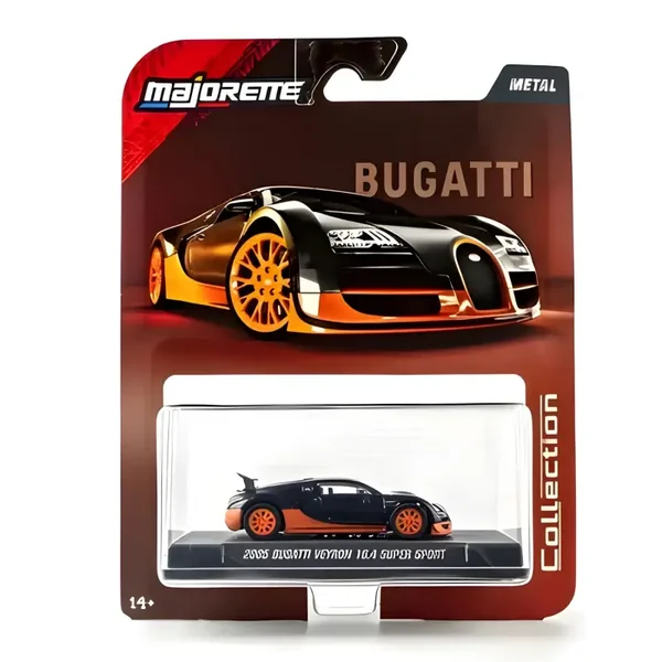 MAJORETTE 1/64 2005 BUGATTIVEYRON 16.4 SUPER SPORT BLACK AND ORANGE