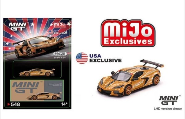 MINI GT 1/64 CHEVROLET CORVETTE C8 STARS & STRIPES MIJO USA EXCLUSIVE
