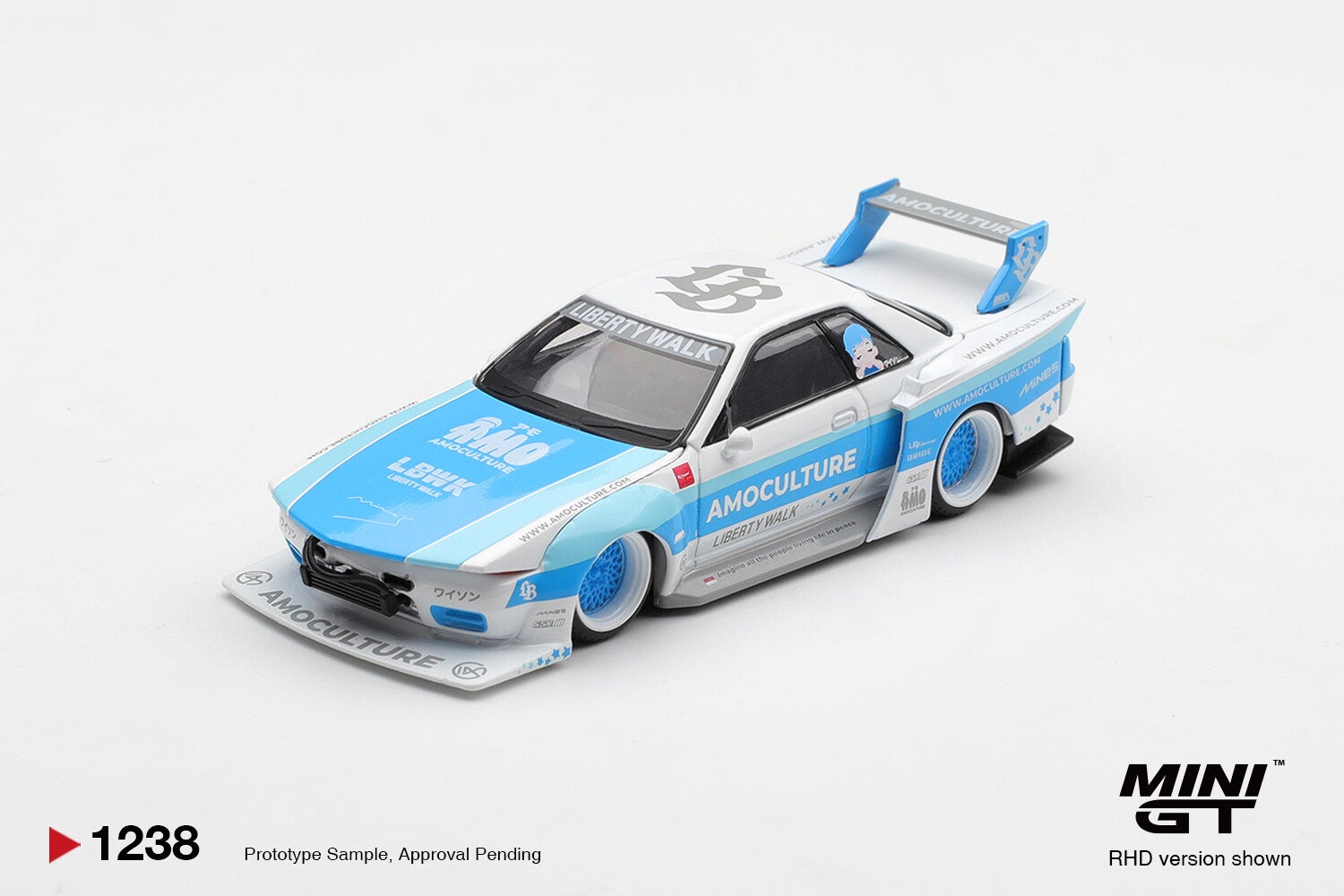 ☆ PRE-ORDER ☆  MINI GT 1/64 NISSAN SKYLINE GT-R R32 LBWK KAIDO WORKS AMOCULTURE RHD