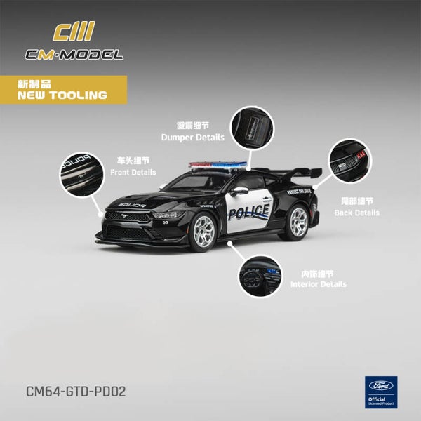 NEW CM MODELS 1/64 FORD MUSTANG GTD POLICE CAR