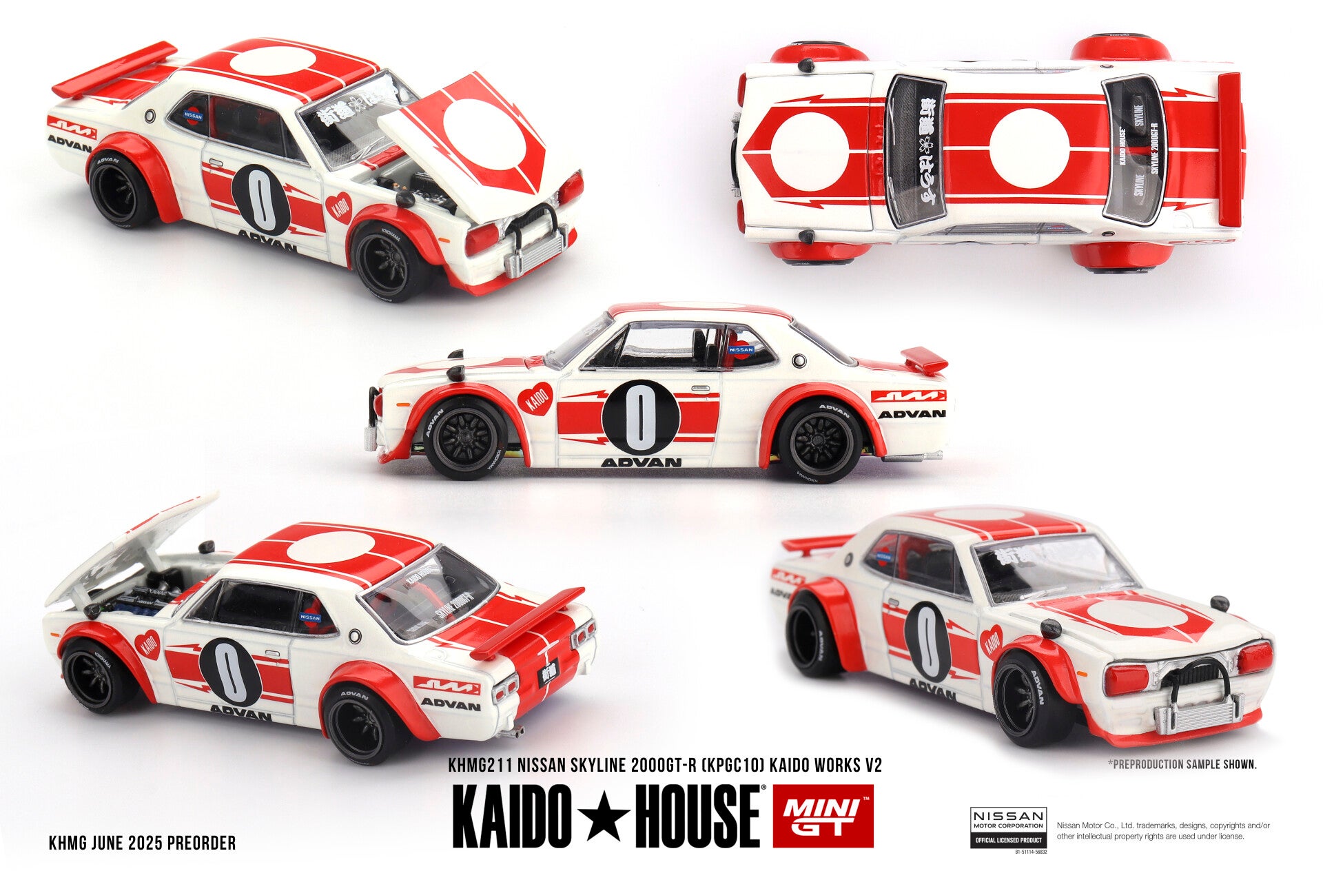 KAIDO HOUSE x MINI GT 1/64 NISSAN SKYLINE 2000GT-R  KPGC10 KAIDO WORKS V2
