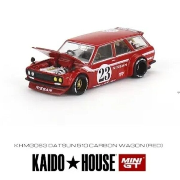 KIADO HOUSE x MINI GT 1/64 DATSUN 510 WAGON CARBON  FIBRE V1