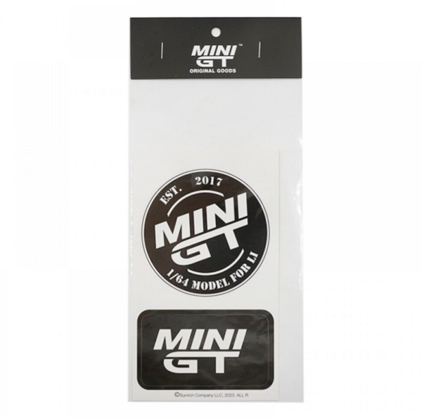 MINI GT ROUND LOGO MINI GT BLACK LOGO STICKER SET