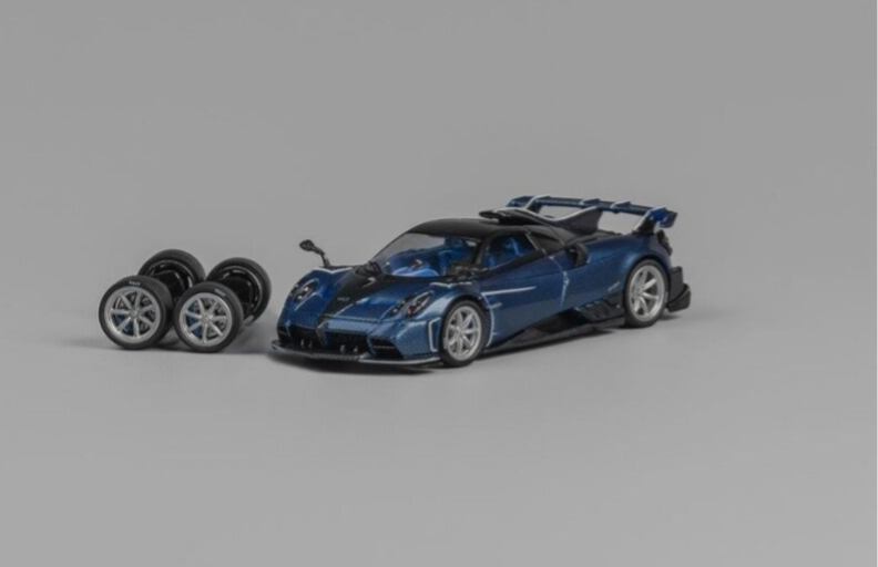 CM MODELS 1/64 PAGANI IMOLA BLUE CARBON + EXTRA SET OF STANCE WHEELS AND TYRES