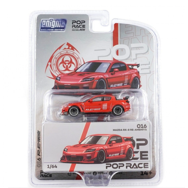 POP RACE 1/64 MAZDA  RX-8 RE-AMEMIYA ENIGMA EXCLUSIVE (BLISTER PACK)