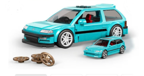 MATTEL BRICK SHOP HOT WHEELS CUSTOM '90 HONDA CIVIC EF 1/32 SCALE BRICK CONSTRUCTION MODEL