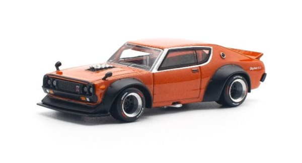 POP RACE 1/64 NISSAN SKYLINE GT-R V8 DRIFT KENMERI ORANGE