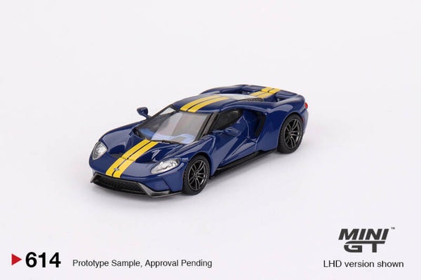 MINI GT 1/64 FORD GT SUNOCO BLUE WITH YELLOW STRIPES