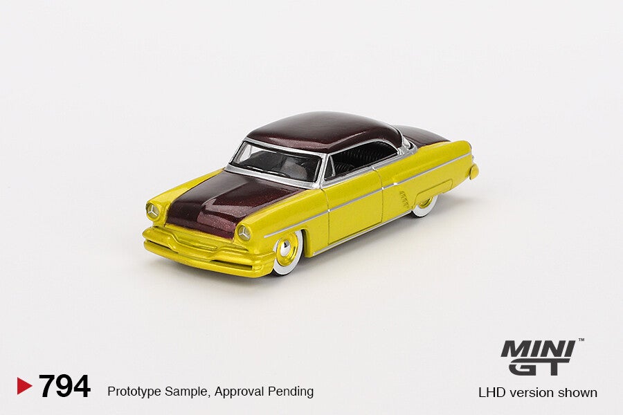 MINI GT 1/64  1954 LINCOLN CAPRI HOT ROD LIME YELLOW