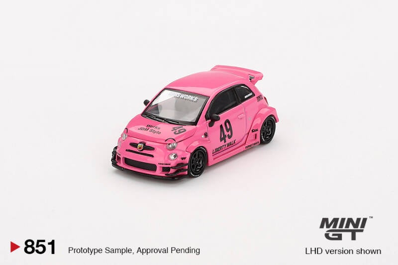 MINI GT 1/64 ABARTH 595 LB-WORKS x ABAS WORKS PINK RHD