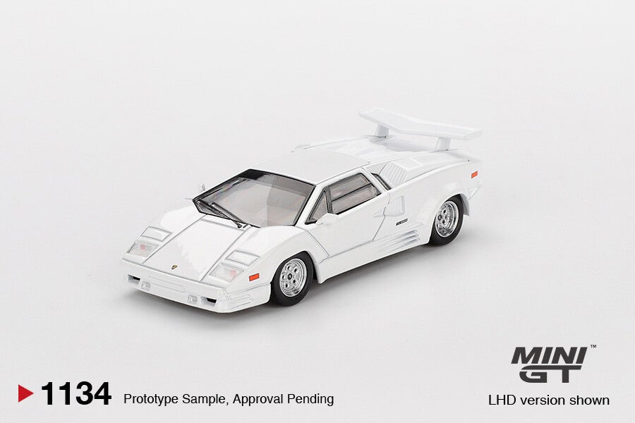 MINI GT 1/64 LAMBORGHINI COUNTACH 25TH  ANNIVERSARY WHITE L.H.D
