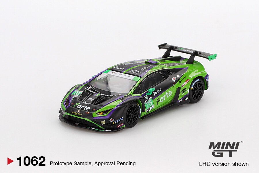 MINI GT 1/64 LAMBORGHINI HURACAN GT3 EVO2 #78 FORTE RACING 2024 IMSA DAYTONA 24HRS