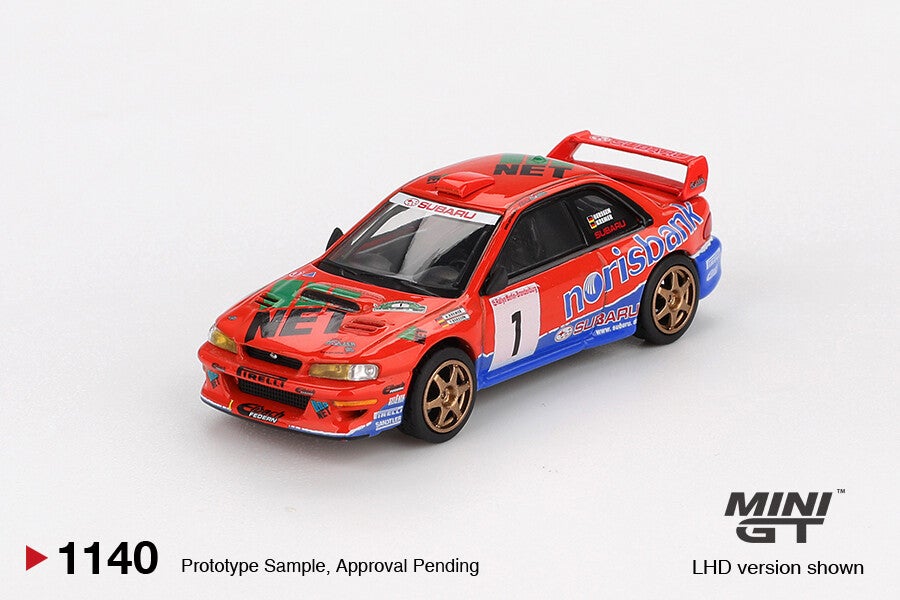 MINI GT 1/64 SUBARU IMPREZA WRC97 #1 1999 DRM CHAMPION