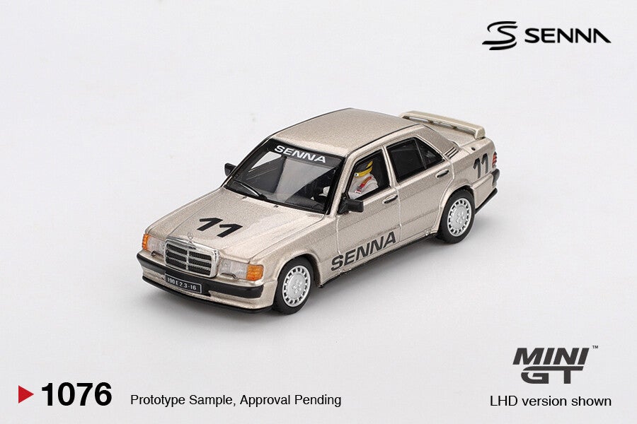 MINI GT 1/64 MERCEDES BENZ 190E 2.5 16v #11 1984 NURBURGRING RACE OF CHAMPIONS AYRTON SENNA LHD