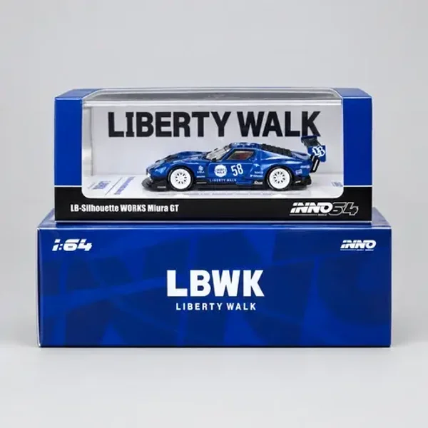 INNO64 1/64 LB-SILHOUETTE WORKS MIURA GT BLUE USA MIAMI LOS ANGELIS TOUR 2026 EXCLUSIVE