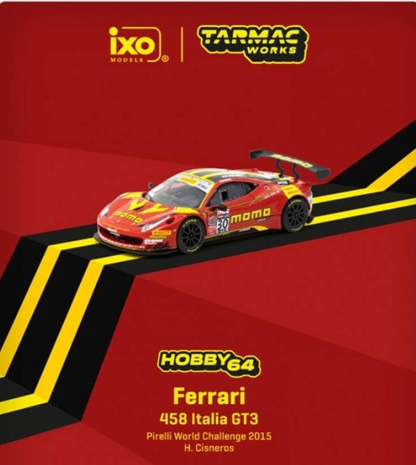 TARMAC WORKS 1/64 HOBBY64 #30 FERRARI 458 ITALIA GT3 2013 PIRELLI WORLD TOUR