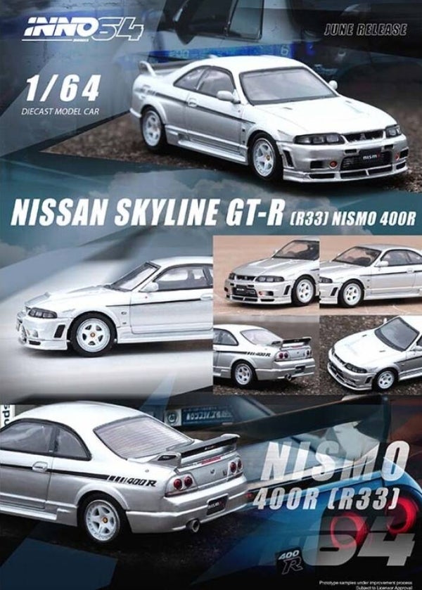 INNO64 1/64 NISSAN SKYLINE  GT-R R33 NISMO 400R SONIC SILVER