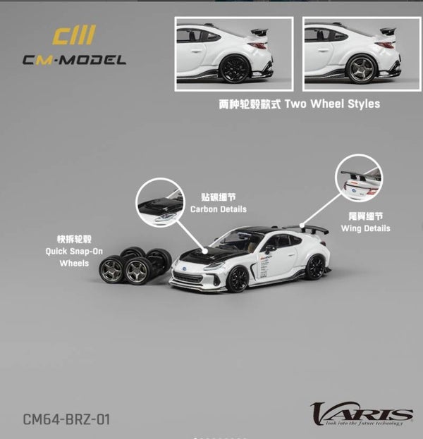 CM MODELS 1/64 SUBARU BRZ VARIS ARISING-1 + EXTRA SET OF WHEELS AND TYRES