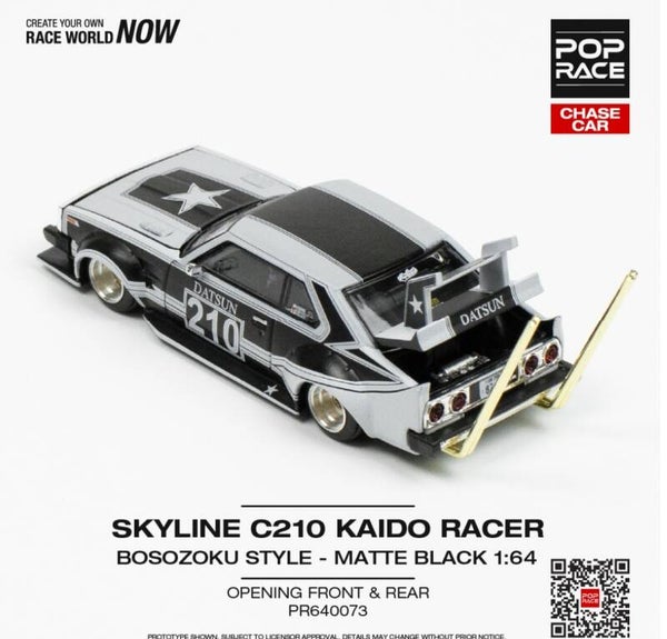 POP RACE 1/64 SKYLINE C210 KAIDO RACER BOSOZUKO STYLE