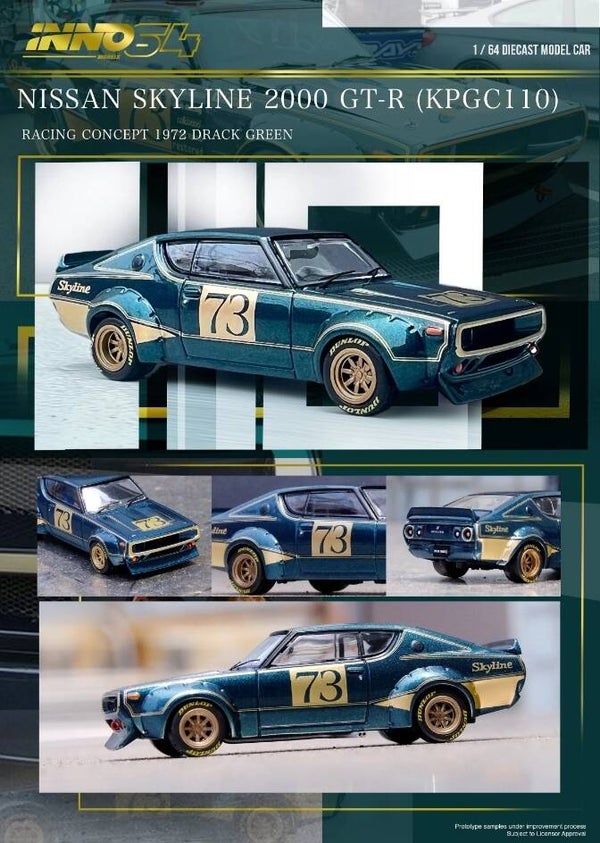 INNO64 1/64 NISSAN SKYLINE 2000 GT-R KPGC10 RACING CONCEPT