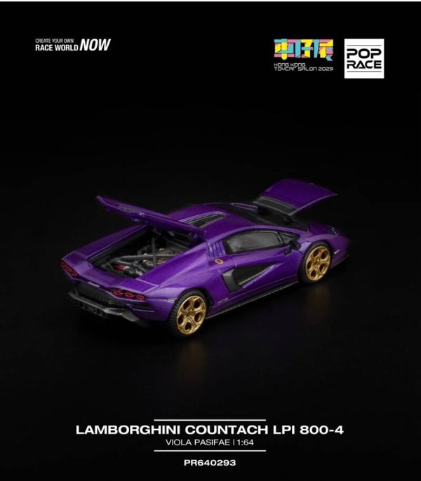 POP RACE 1/64 LAMBORGHINI COUNTACH LP1 800-4 VIOLA PASIFAE HONG KONG TOYCAR SALON 2025