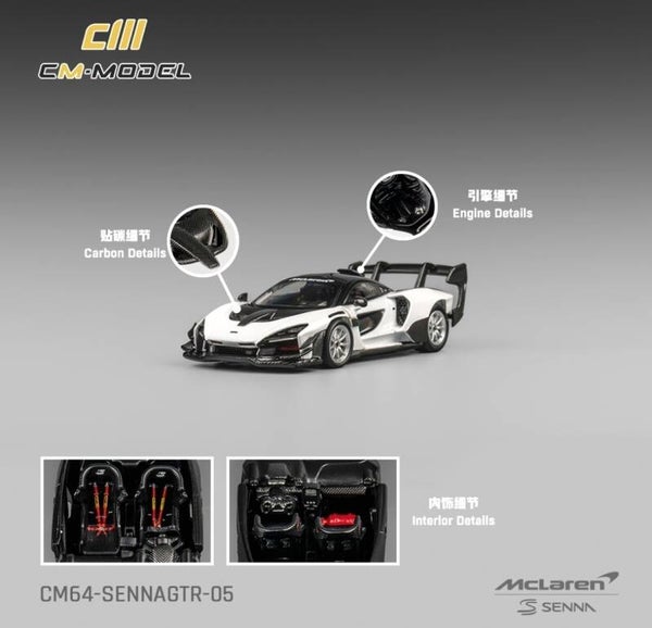 CM MODELS 1/64 McLAREN SENNA GTR WHITE
