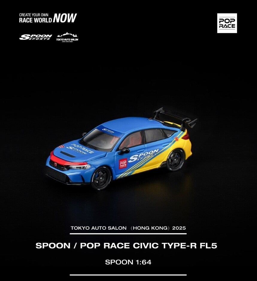POP RACE 1/64 HONDA CIVIC TYPE R FL5 SPOON SPORTS TOKYO AUTO SALON 2025