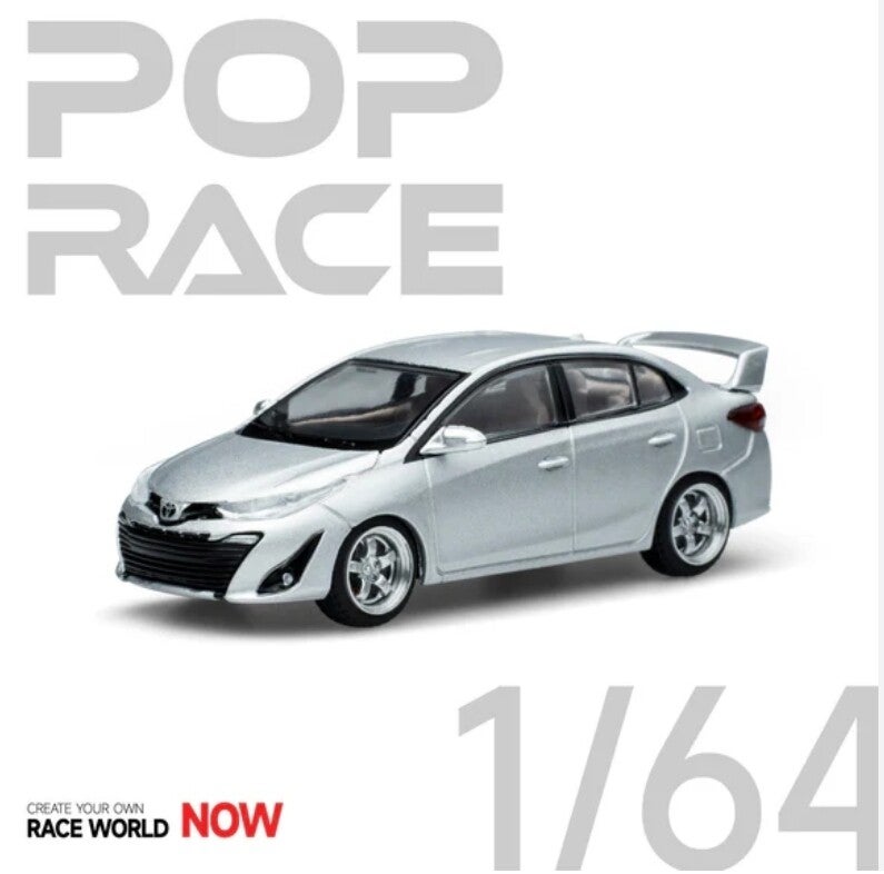 POP RACE 1/64 TOYOTA VIOS SILVER