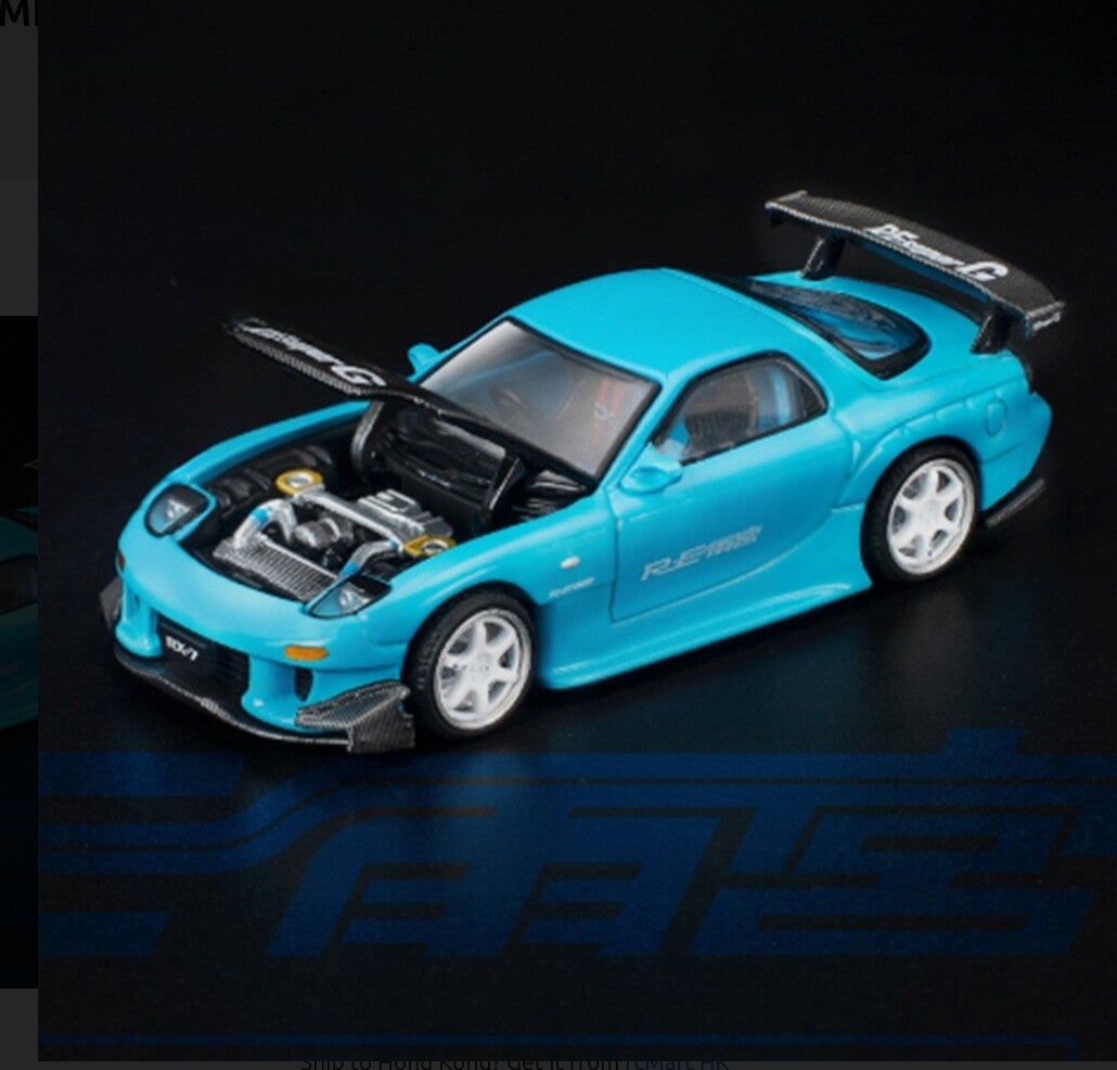 POP RACE 1/64 RE-AMEMIYA MAZDA RX-7 FD3S LIGHT BLUE TOKYO AUTO SALON 2026
