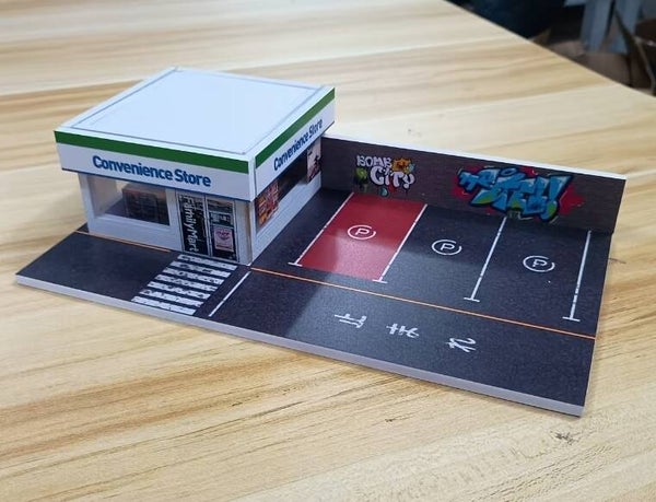 CONVENIENCE STORE DIORAMA DISPLAY FOR 1/64 MODELS