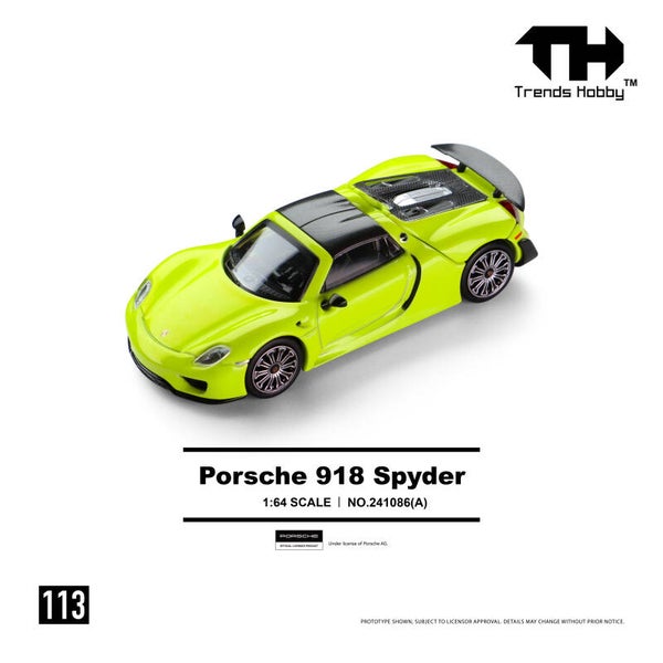 TRENDS HOBBY 1/64 PORSCHE 918 SPYDER ACID GREEN