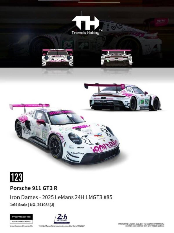 TRENDS HOBBY 1/64 PORSCHE 911 GT3 R IRON DAMES LE MANS 2025