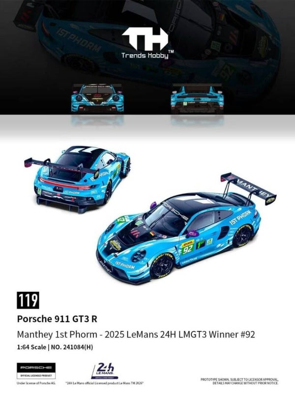 TRENDS HOBBY 1/64 PORSCHE 911 GT3 R LE MANS 2025