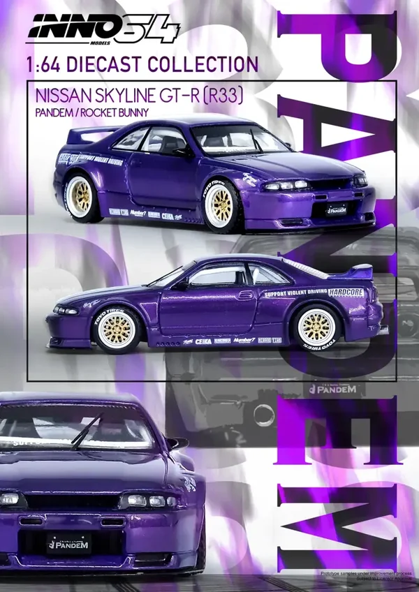 INNO64 1/64 NISSAN SKYLINE  GT-R R33 PANDEM ROCKET BUNNY