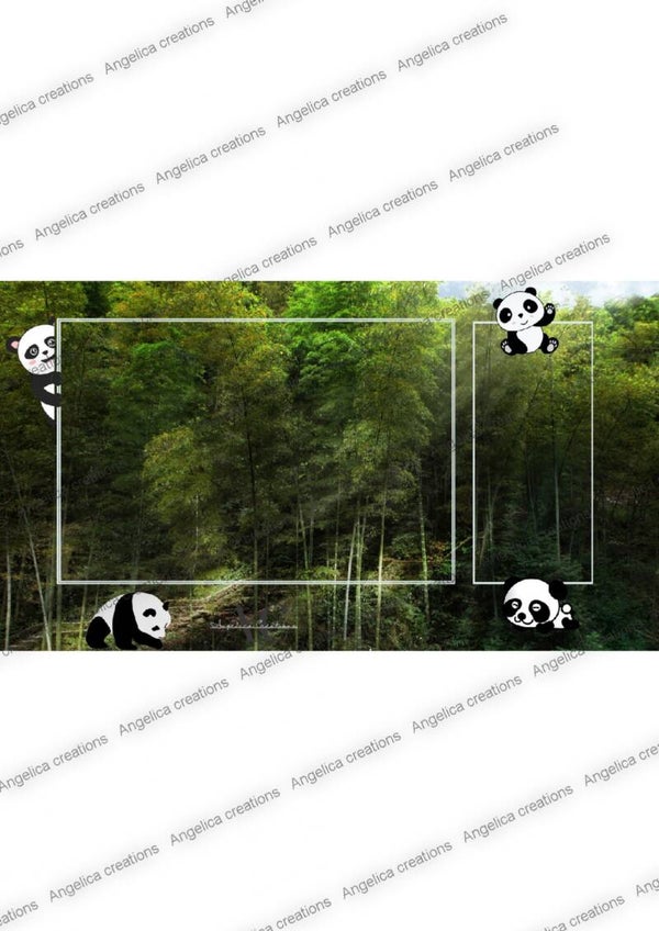 🐼 Ensemble Overlays Panda avec Décor Bambou 🌿