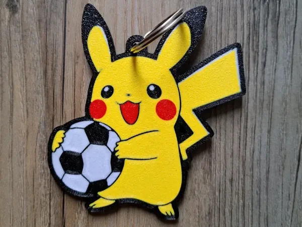 Voetbal Pikachu-sleutelhanger