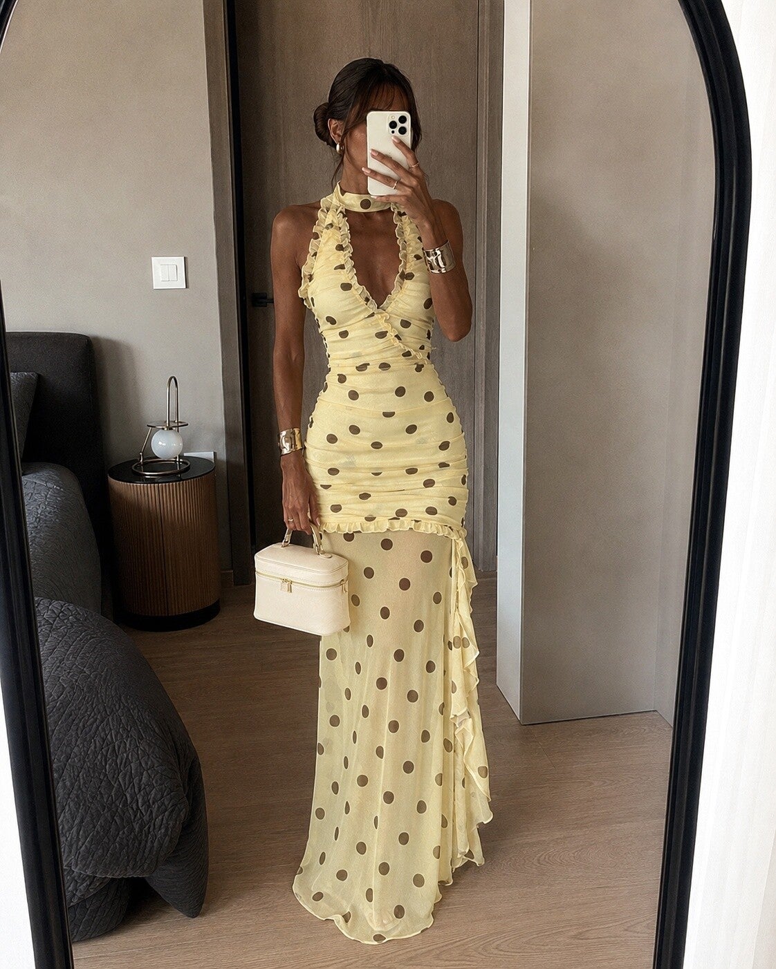 BELLA POLKA DOT DRESS – BUTTER YELLOW 🍋
