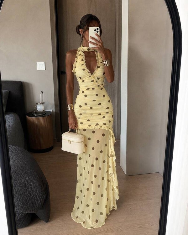 BELLA POLKA DOT DRESS – BUTTER YELLOW 🍋