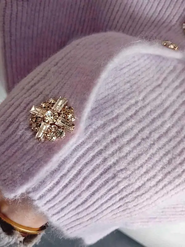 gebreid wollen vestje strass