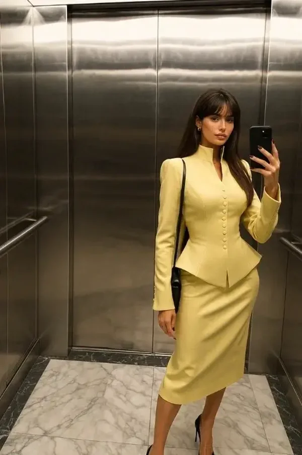 Getailleerd mantelpak