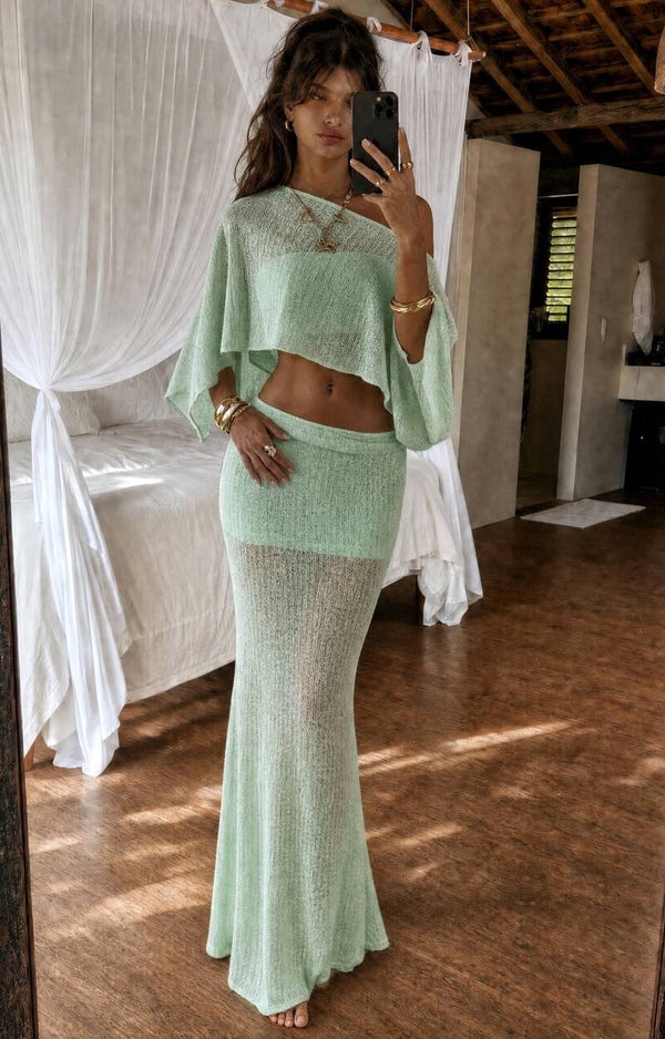 Mykonos Crochet Resort Set Mintgreen