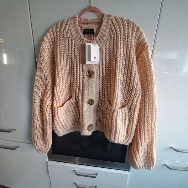 knitted golden button cardigan