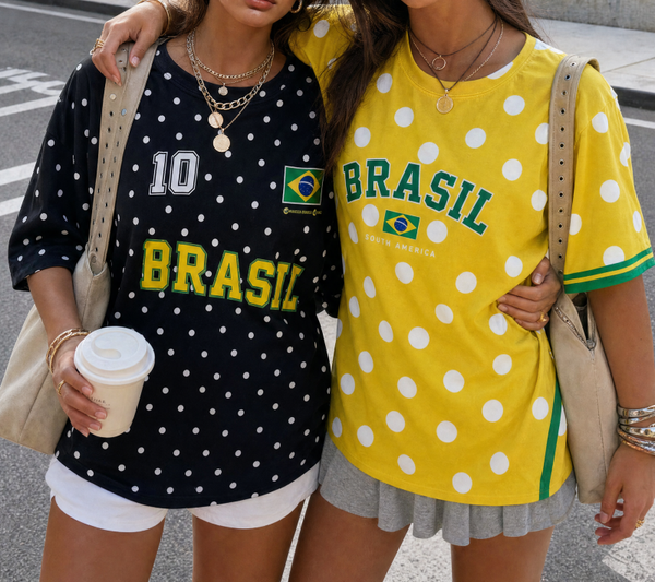 🖤 Brazil Polka Jersey Black / 💛 Brazil Sunshine Polka Tee
