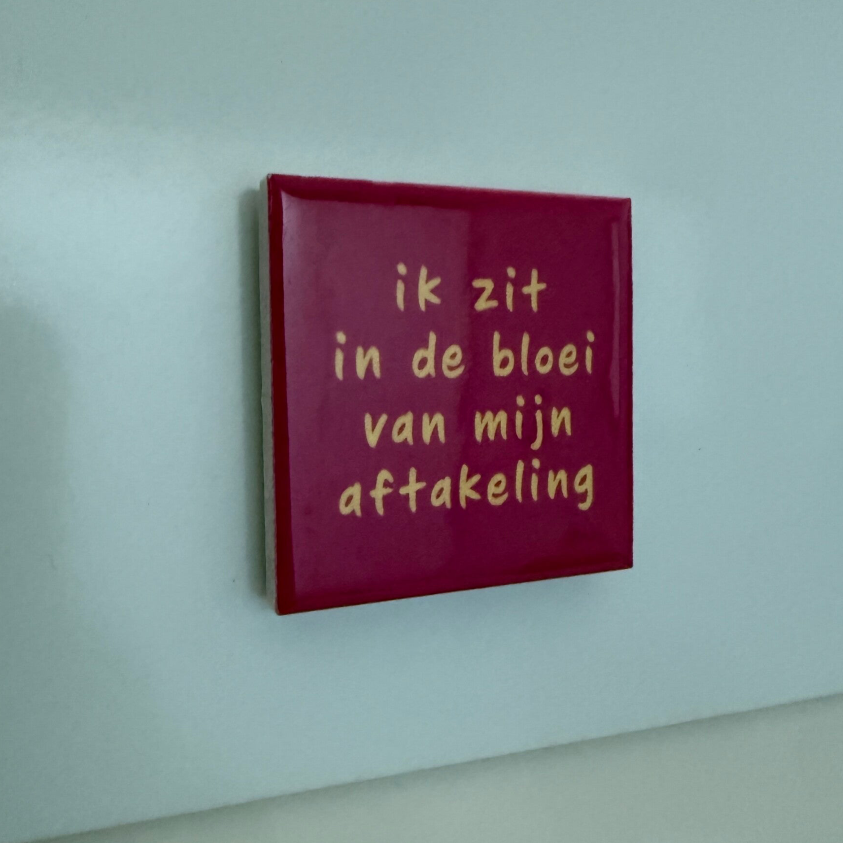 Magneet tegeltje - in de bloei van je aftakeling