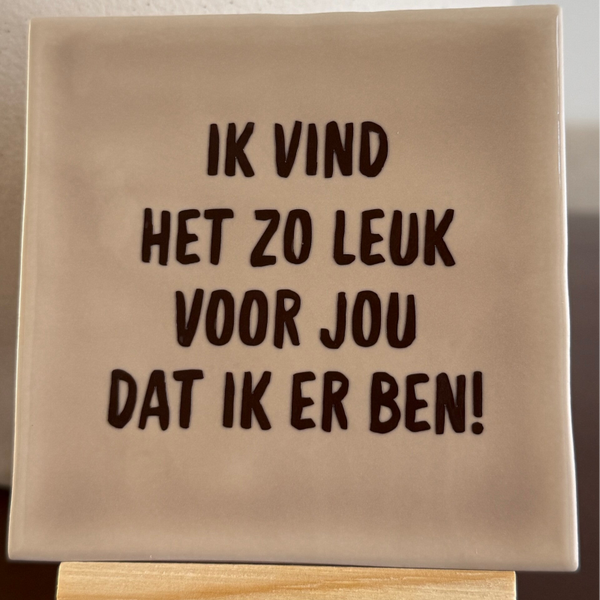 Ik vind het zo leuk voor jou dat ik er ben!