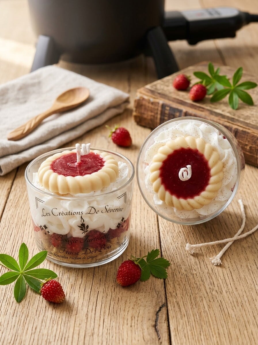 Bougie tartelette à la fraise des bois