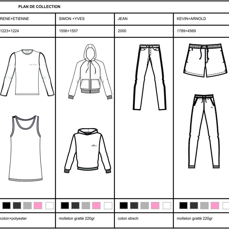 essins techniques vêtements sport collection sportswear CAO styliste modéliste