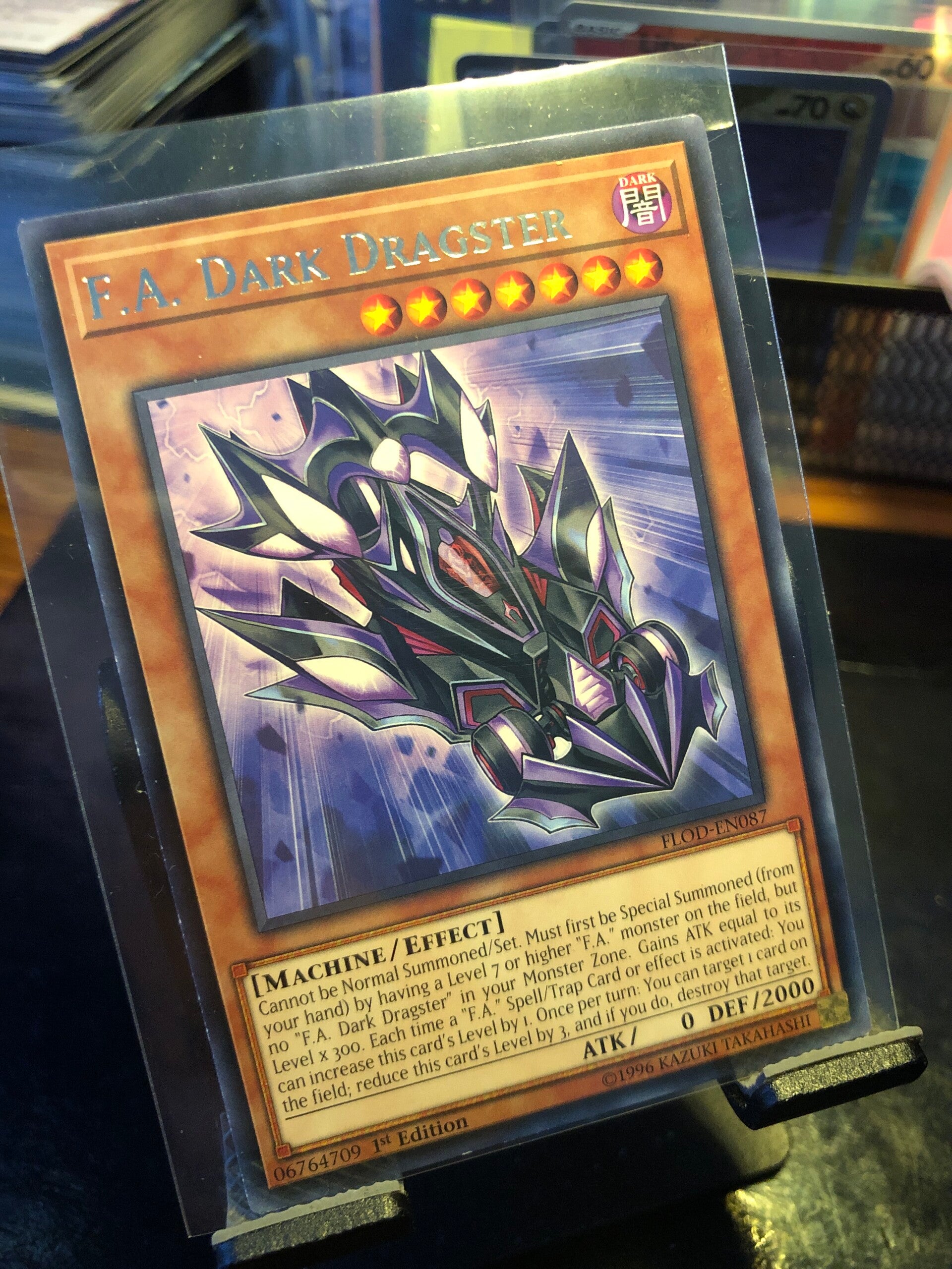 Yu-Gi-Oh! - Flames of Destruction- F.A. Dark Dragster - Rare - FLOD-EN087 - Monster/Effect Card