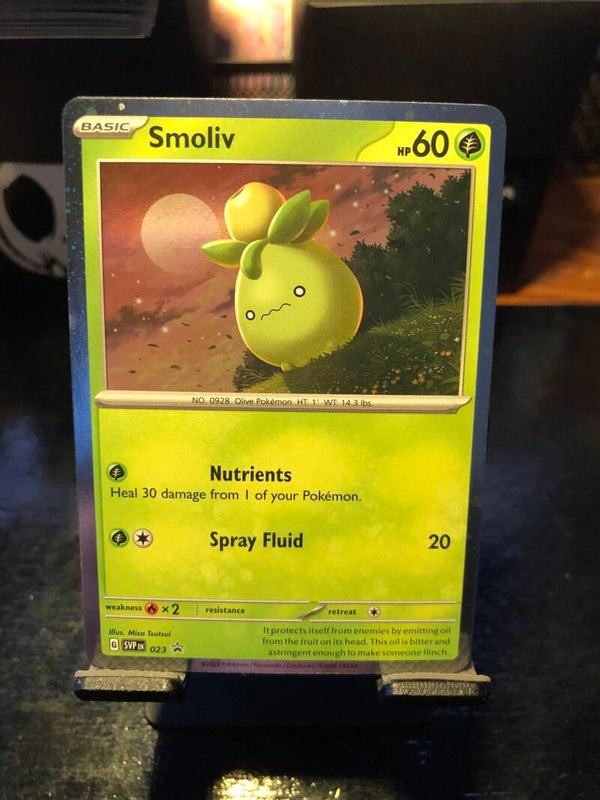 Pokémon | SVP | Black Star Promo | Smoliv (Cosmos Holo) | 023 | Near Mint | English